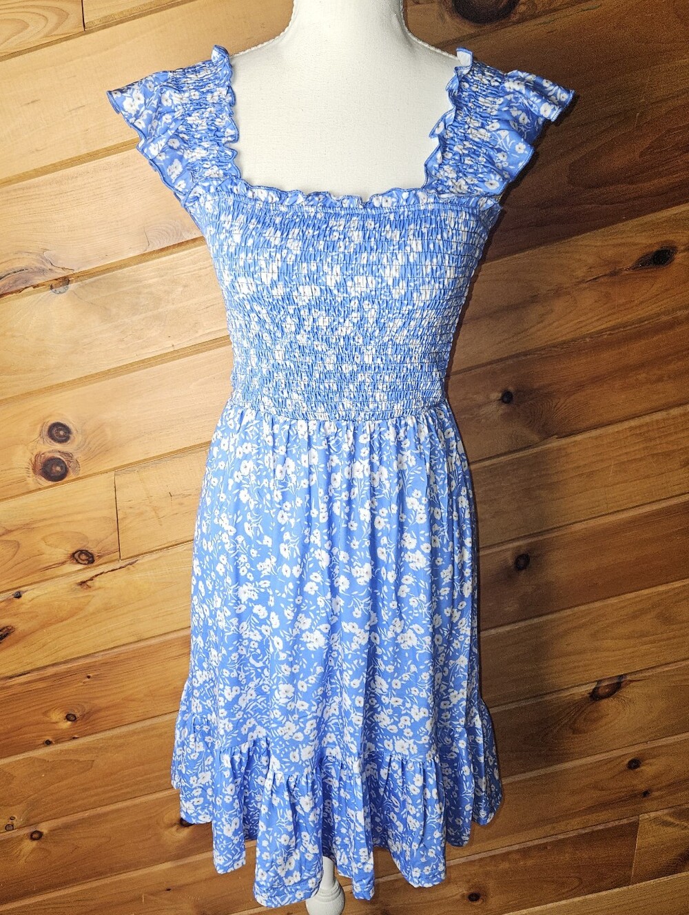Anrabess NEW Women's Summer Casual Beach Mini Sundress Boho Size XS